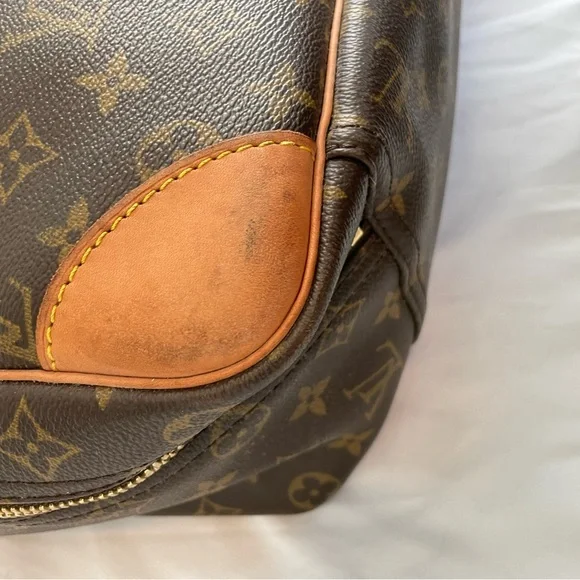 🎊 Authentic Vintage Louis Vuitton Luggage Brown Monogram Garmet Large Canvas - Picture 11 of 15